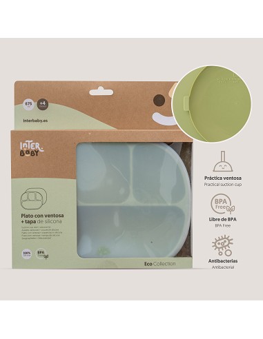 Plato Mas Tapa de Silicona Verde Oliva