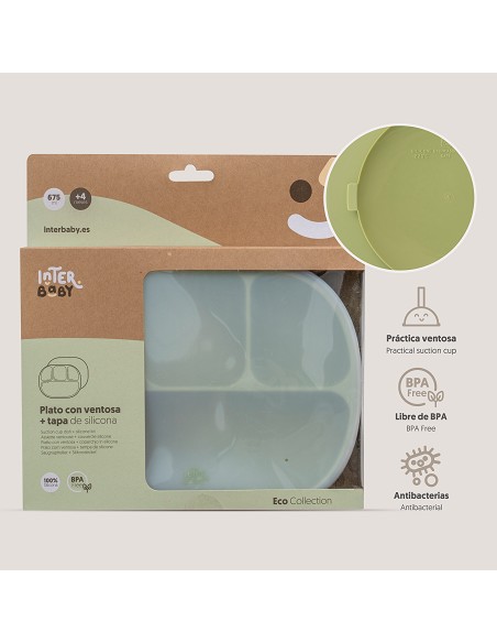 Plato Mas Tapa de Silicona Verde Oliva