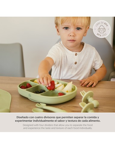 Plato Mas Tapa de Silicona Verde Oliva