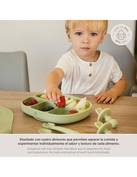 Plato Mas Tapa de Silicona Verde Oliva