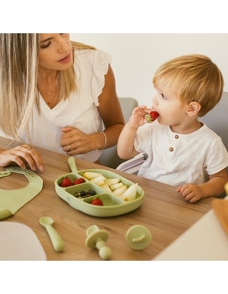 Plato Mas Tapa de Silicona Verde Oliva