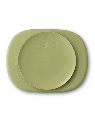 Plato Mas Tapa de Silicona Verde Oliva
