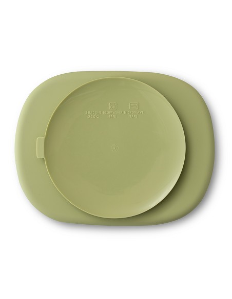 Plato Mas Tapa de Silicona Verde Oliva
