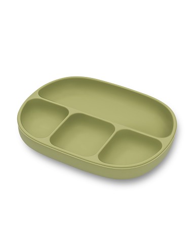 Plato Mas Tapa de Silicona Verde Oliva