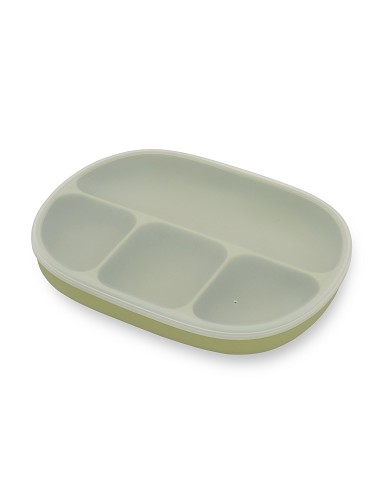 Plato Mas Tapa de Silicona Verde Oliva