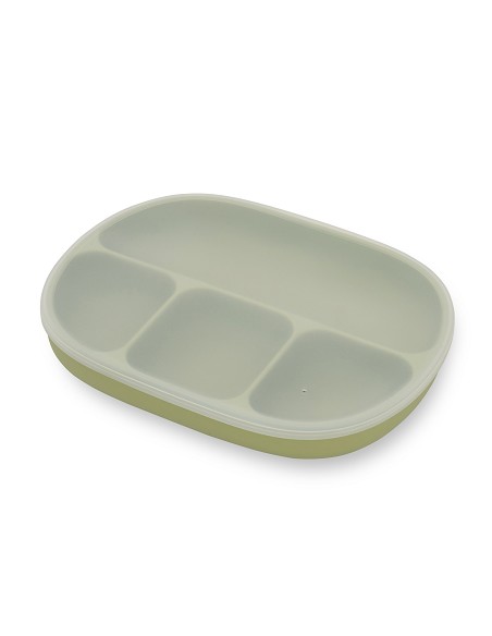Plato Mas Tapa de Silicona Verde Oliva