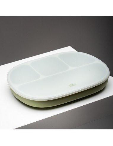 Plato Mas Tapa de Silicona Verde Oliva