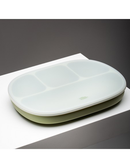 Plato Mas Tapa de Silicona Verde Oliva