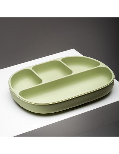 Plato Mas Tapa de Silicona Verde Oliva