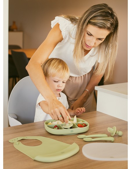 Plato Mas Tapa de Silicona Verde Oliva