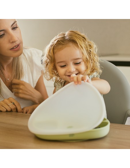 Plato Mas Tapa de Silicona Verde Oliva