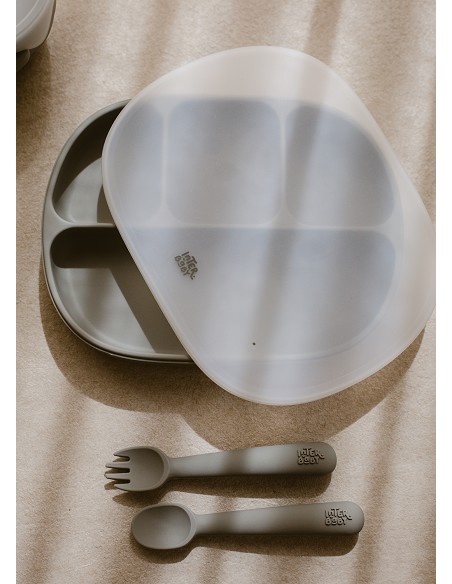 Plato Mas Tapa de Silicona Verde Oliva