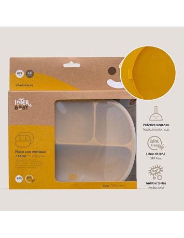 Plato Mas Tapa de Silicona Ocre Tierra