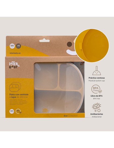 Plato Mas Tapa de Silicona Ocre Tierra