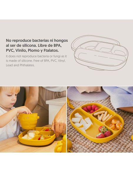 Plato Mas Tapa de Silicona Ocre Tierra