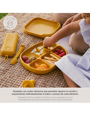 Plato Mas Tapa de Silicona Ocre Tierra