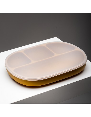 Plato Mas Tapa de Silicona Ocre Tierra
