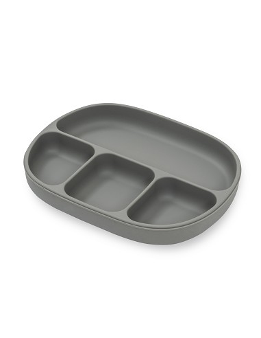 Plato Mas Tapa de Silicona Gris Petroleo