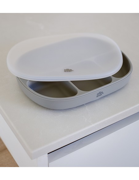 Plato Mas Tapa de Silicona Gris Petroleo