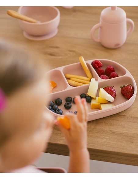 Plato Mas Tapa de Silicona Gris Petroleo