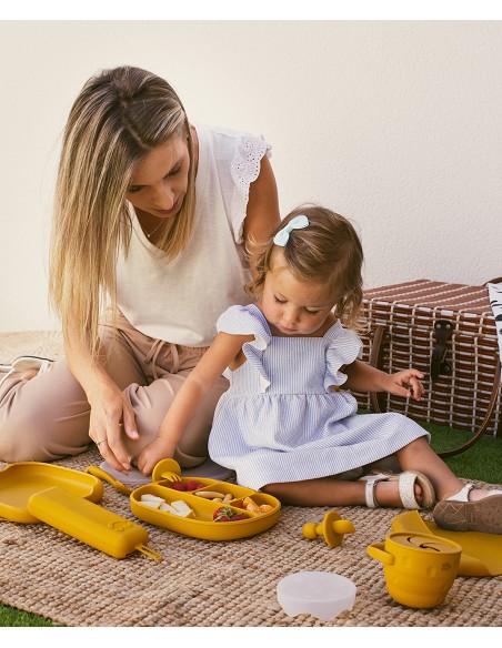 Plato Mas Tapa de Silicona Gris Petroleo