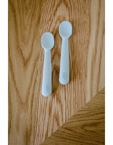 Cuchara y Tenedor de Silicona Azul Grisaceo