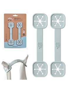 Sujeta Baberos Pack 2 Unds de Silicona Azul Grisaceo