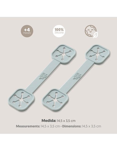 Sujeta Baberos Pack 2 Unds de Silicona Azul...