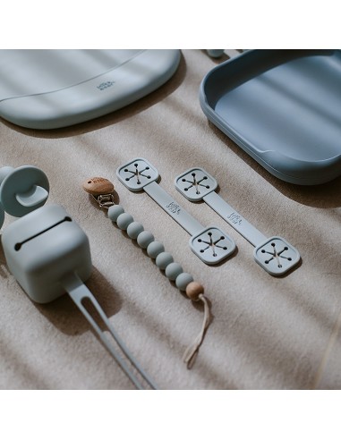 Sujeta Baberos Pack 2 Unds de Silicona Azul...