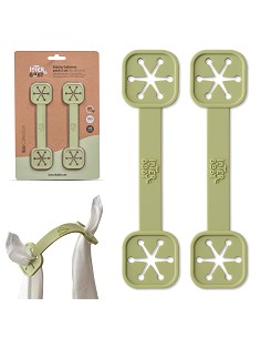 Sujeta Baberos Pack 2 Unds de Silicona Verde Oliva