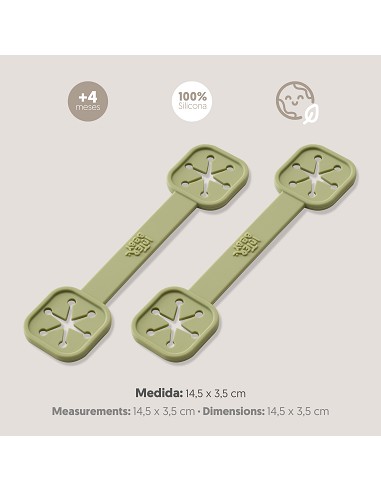 Sujeta Baberos Pack 2 Unds de Silicona Verde Oliva