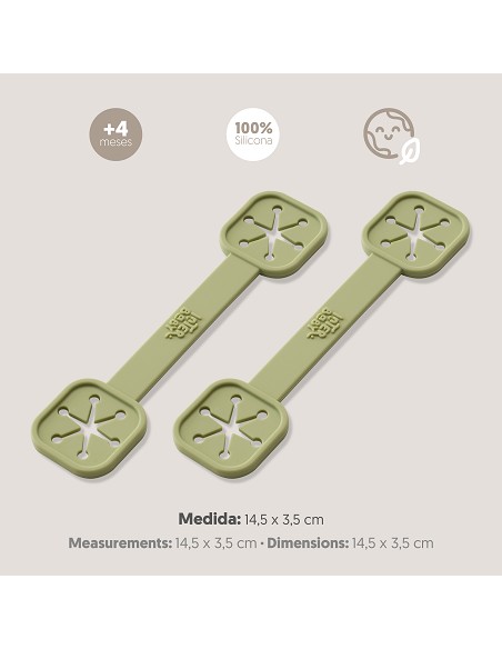 Sujeta Baberos Pack 2 Unds de Silicona Verde Oliva