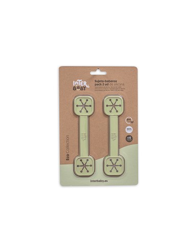 Sujeta Baberos Pack 2 Unds de Silicona Verde Oliva