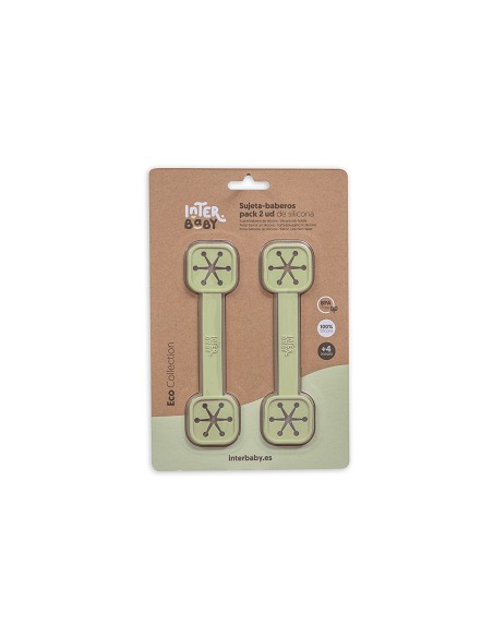 Sujeta Baberos Pack 2 Unds de Silicona Verde Oliva