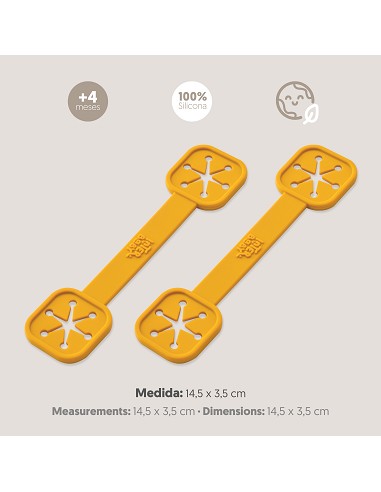 Sujeta Baberos Pack 2 Unds de Silicona Ocre Tierra