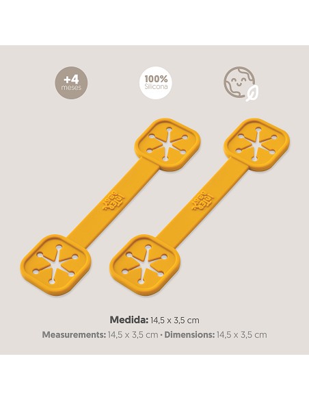 Sujeta Baberos Pack 2 Unds de Silicona Ocre Tierra