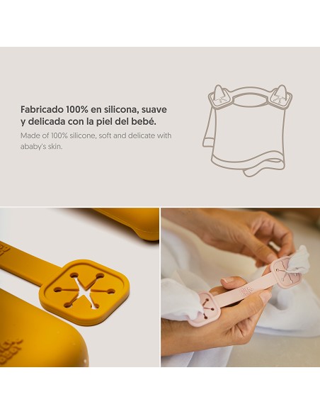 Sujeta Baberos Pack 2 Unds de Silicona Ocre Tierra