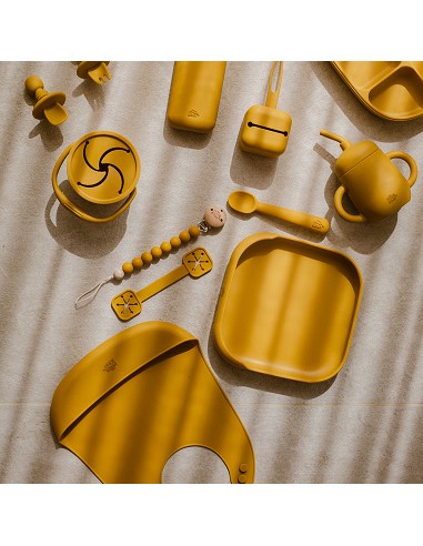 Sujeta Baberos Pack 2 Unds de Silicona Ocre Tierra