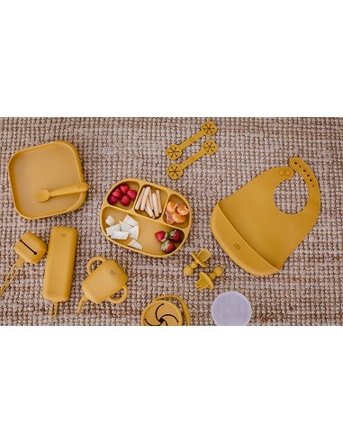 Sujeta Baberos Pack 2 Unds de Silicona Ocre Tierra