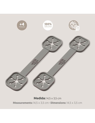 Sujeta Baberos Pack 2 Unds de Silicona Gris...