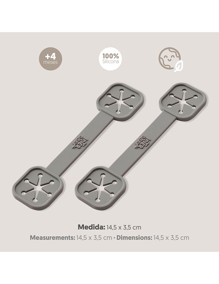 Sujeta Baberos Pack 2 Unds de Silicona Gris Petroleo