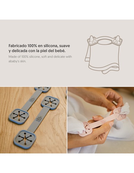 Sujeta Baberos Pack 2 Unds de Silicona Gris Petroleo