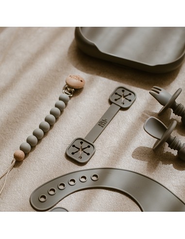 Sujeta Baberos Pack 2 Unds de Silicona Gris...