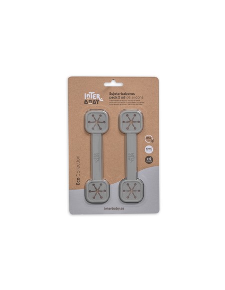 Sujeta Baberos Pack 2 Unds de Silicona Gris Petroleo