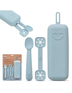 Set Portacubiertos+Cuchara+Sujeta Baberos  de Silicona...