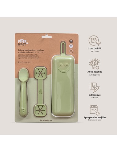 Set Portacubiertos+Cuchara+Sujeta Baberos  de...