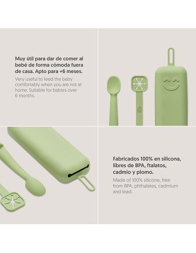 Set Portacubiertos+Cuchara+Sujeta Baberos  de...