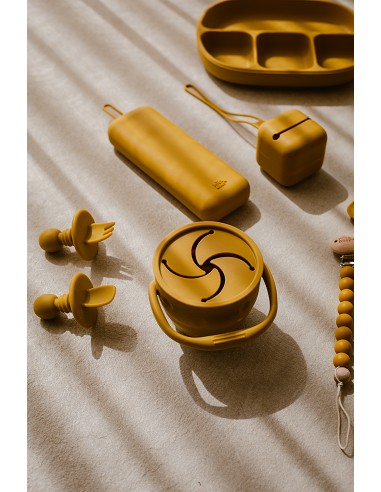 Set Cubiertos Aprendizaje  de Silicona Ocre Tierra