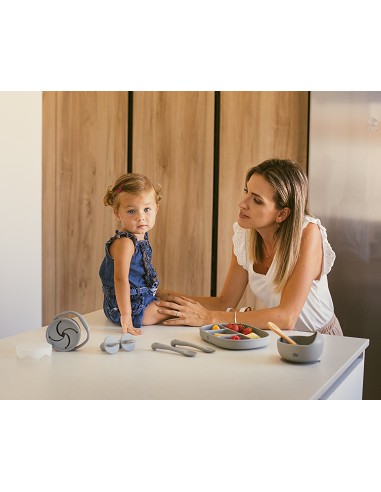 Set Cubiertos Aprendizaje  de Silicona Ocre Tierra