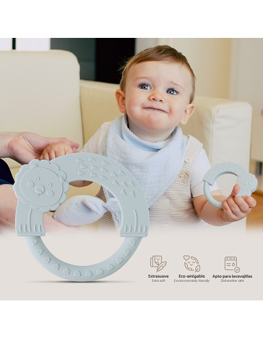 Mordedor  de Silicona Azul Grisaceo